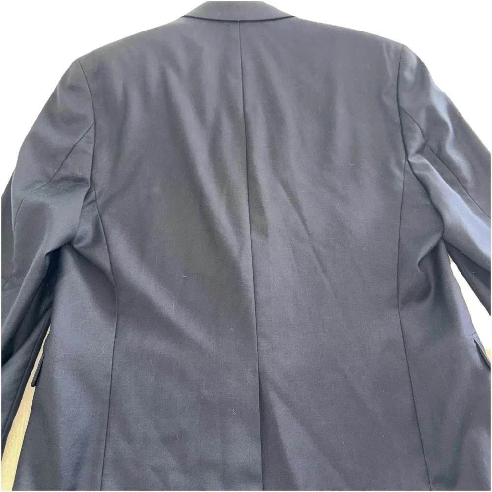 Lauren‎ Ralph Lauren  Men 43S Navy Blue 100% Wool Gold Crest Button Sport Coat